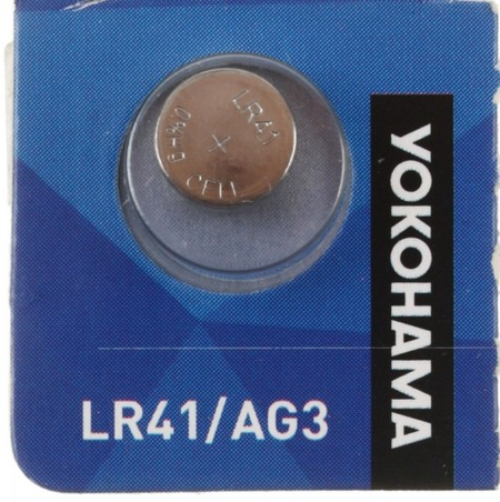 Батарейка щелочная дисковая Yokohama, LR41/AG3 1.5V