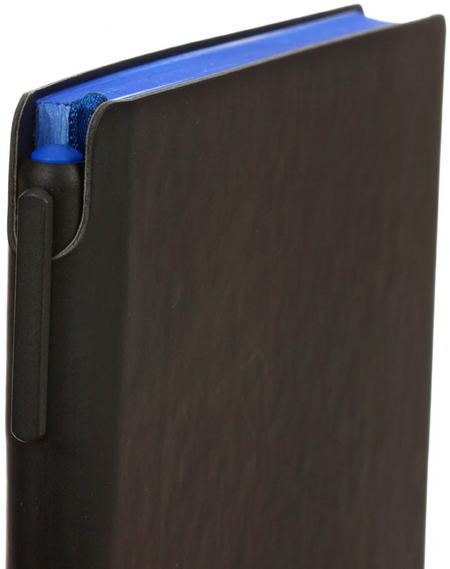 Ежедневник недатированный с ручкой Lorex, 155*215 мм, 128 л., черный/синий срез