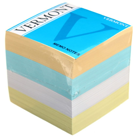 Блок бумаги для заметок «Куб» Vermont, 80*80*80 мм, проклеенный, 4 цвета Блок бумаги для заметок «Куб» Vermont, 80*80*80 мм, проклеенный, 4 цвета
