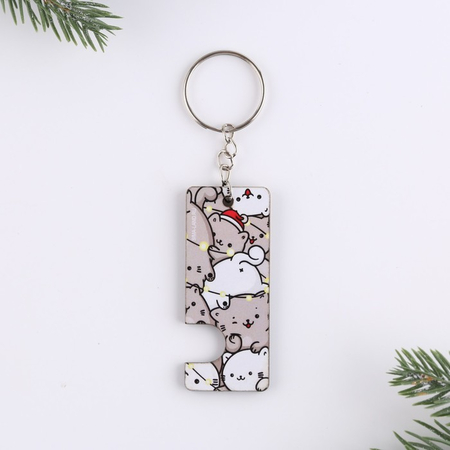 Брелок-подставка под телефон Happy New Meow, 2,5*6 см
