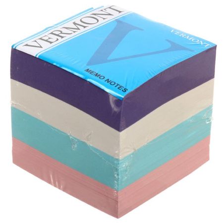 Блок бумаги для заметок «Куб» Vermont, 80*80*80 мм, проклеенный, 4 цвета Блок бумаги для заметок «Куб» Vermont, 80*80*80 мм, проклеенный, 4 цвета