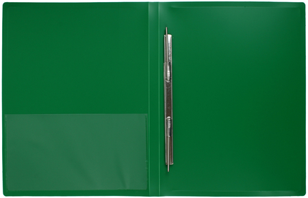 Папка-скоросшиватель пластиковая с пружиной «Бюрократ», толщина пластика 0,7 мм, зеленая