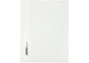 Папка-скоросшиватель пластиковая А4 Brauberg Perforation, толщина пластика 0,18 мм, белая