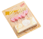 Свечи для торта с держателями Sima-Land, 5 шт., «Сердца», розовые