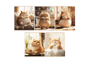Тетрадь общая А5, 48 л. на скобе BG Cozy Cat, 165×202 мм, клетка, ассорти