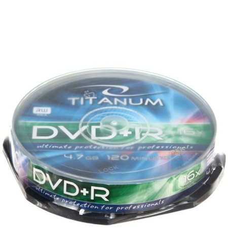 Компакт-диск DVD+R Titanum, 16х, 10 шт., в тубе 