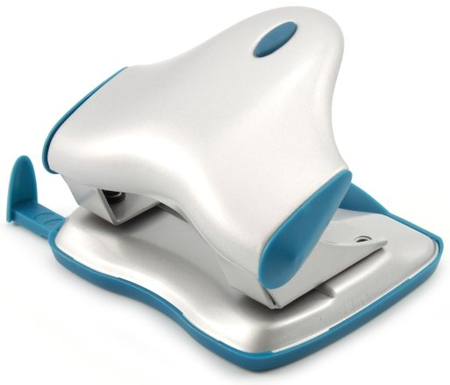 Дырокол Eagle 6088, 95*115 мм, 20 л., серый с голубым