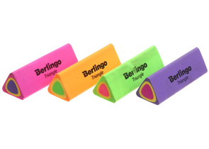 Ластик Berlingo Triangle, 44×15×15 мм, треугольный, ассорти (цена за 1 шт.)