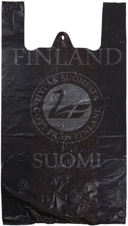 Пакет-майка A.D.M. (поштучно), 28+12*57 см, 13 мкм, Suomi Finland, черный