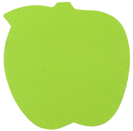 Бумага для заметок с липким краем Brauberg, 70*70 мм, 1 блок *50 л., «Яблоко», зеленая