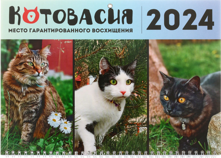 Календарь настенный трехрядный на 2024 год «Котовасия», 29,5*72 см, «Хранители Котовасии»