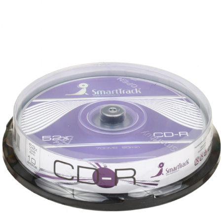 Компакт-диск CD-R Smart Track, 52x, 10 шт., в тубе