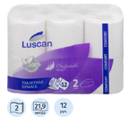 Бумага туалетная Luscan Comfort, 12 рулонов, ширина 90 мм, 21,9 м, белая