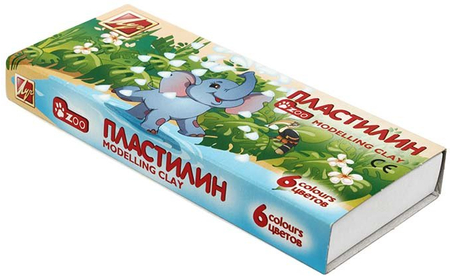 Пластилин «Мини», 6 цветов, 81 г