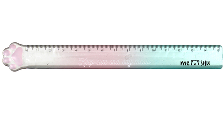 Линейка пластиковая Meshu, 15 см, Paw, градиент Линейка пластиковая Meshu, 15 см, Paw, градиент