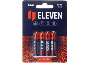 Батарейки щелочные Eleven, AAA, LR03, 1.5V, 4 шт.