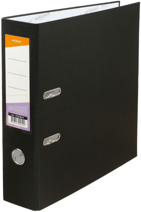 Папка-регистратор inФормат с односторонним ПВХ-покрытием , корешок 70 мм, черный