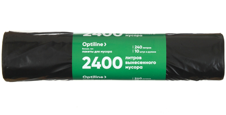Пакеты для мусора Optiline (ПВД), 240 л, 10 шт., черные