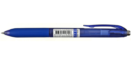 Ручка шариковая автоматическая Crown Quick Dry, корпус синий, стержень синий