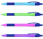 Ручка шариковая автоматическая одноразовая ErichKrause U-209 Neon, корпус ассорти, стержень синий