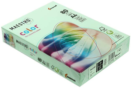 Бумага офисная цветная Maestro, А4 (210*297 мм), 80 г/м2, 500 л., светло-зеленая Бумага офисная цветная Maestro, А4 (210*297 мм), 80 г/м2, 500 л., светло-зеленая