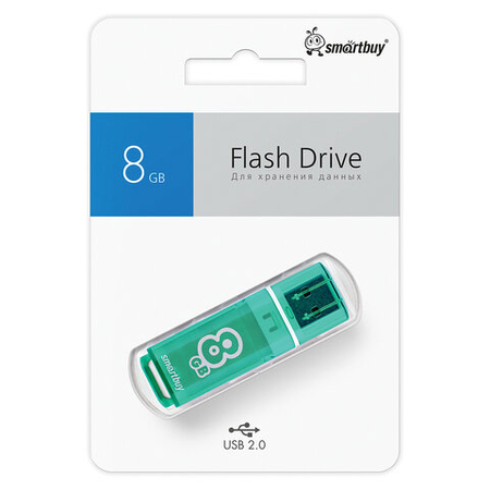 Флеш-накопитель SmartBuy Glossy (2.0), 8 Gb, корпус зеленый Флеш-накопитель SmartBuy Glossy (2.0), 8 Gb, корпус зеленый