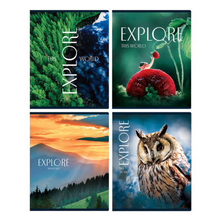 Тетрадь общая А5, 48 л. на скобе BG Explore, 160*205 мм, клетка, ассорти