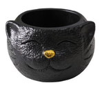 Подставка для мелочей гипсовая Sima-Land, 6×9,5×10 см, «Кот», чёрная