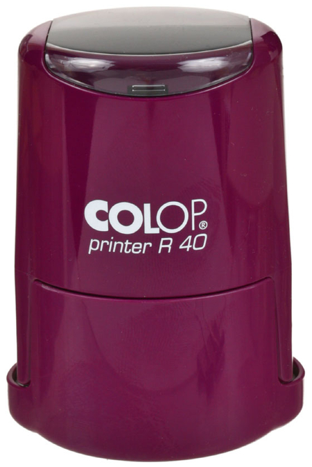 Автоматическая оснастка Colop R40 в боксе, для клише печати ø40 мм, корпус фиолетовый