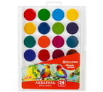 Акварель медовая Brauberg «Магия цвета New», 24 цвета, в пластиковой коробке, без кисти