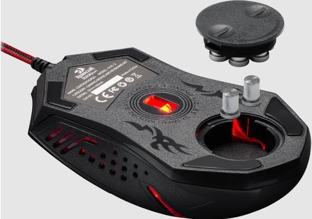 Мышь компьютерная с ковриком Redragon M601BA (78226), USB, проводная, черная с красным