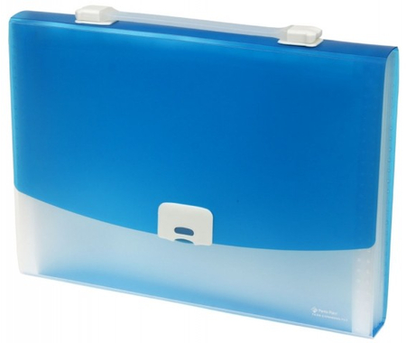 Портфель пластиковый 13 отделений Focus, 330*240*45 мм, голубой