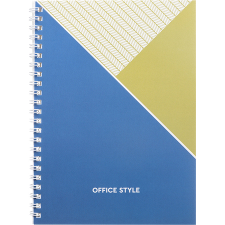 Тетрадь общая А5, 48 л. на гребне Office Style, 145*205 мм, клетка, синяя