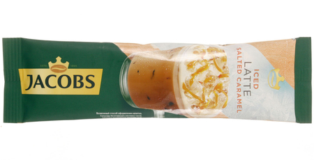 Напиток кофейный растворимый Jacobs 3в1, 21,6 г, Latte Salted Caramel, в стике Напиток кофейный растворимый Jacobs 3в1, 21,6 г, Latte Salted Caramel, в стике