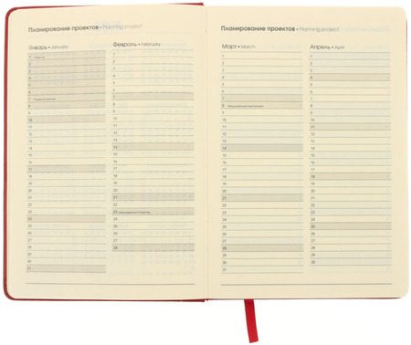 Ежедневник датированный на 2021 год Paragraph (А5), 145*210 мм, 176 л., красный