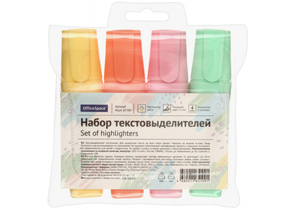 Набор маркеров-текстовыделителей OfficeSpace, 4 цвета, пастель