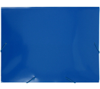 Папка пластиковая на резинке «Бюрократ», толщина пластика 0,5 мм, синяя