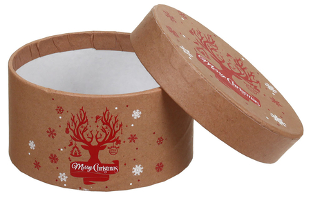 Коробка подарочная с крышкой (круглая, в собранном виде), 11*5 см, «Новогодний микс» Коробка подарочная с крышкой (круглая, в собранном виде), 11*5 см, «Новогодний микс»