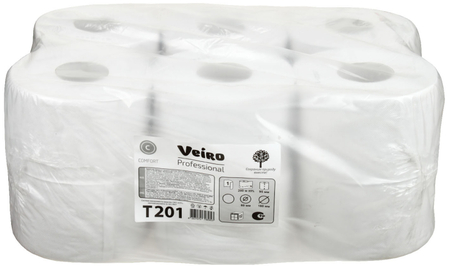 Бумага туалетная Veiro Professional Comfort, 12 рулонов, ширина 90 мм, белая Бумага туалетная Veiro Professional Comfort, 12 рулонов, ширина 90 мм, белая