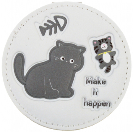 Зеркальце карманное складное Meshu, 70*70 мм, Black Cat