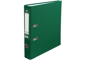 Папка-регистратор Deli «Эко» с односторонним ПВХ-покрытием, корешок 50 мм, зеленый
