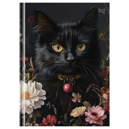 Книжка записная «Бизнес-блокнот» BG А6 (64 л.), 110*150 мм, 64 л., клетка, «Кот и цветы»