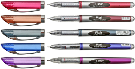 Ручка шариковая Flair Writo-Meter, корпус ассорти, стержень синий