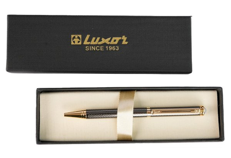 Ручка подарочная шариковая Luxor Elen, корпус черный с золотистым, стержень синий