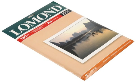 Бумага для струйной фотопечати глянцевая/матовая двусторонняя Lomond, А4 (210*297 мм), 180 г/м2, 25 л.