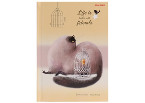 Книжка записная «Кошка и канарейка», 103×148 мм, 64 л., клетка