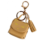 Брелок для ключей из искусственной кожи Sima-Land, 5×2,5×6 см, «Сумочка. Котик», цвет сливочный