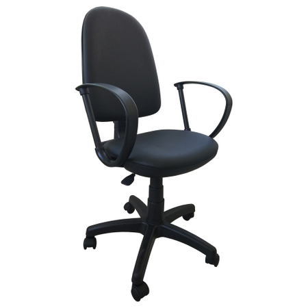 Кресло офисное «Престиж» для персонала, обивка — искусственная кожа, черная