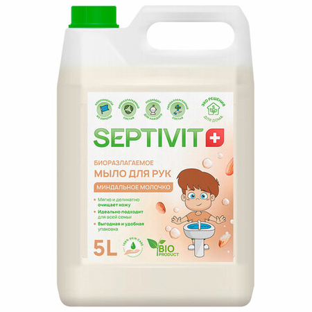 Мыло жидкое гипоаллергенное Septivit , 5000 мл, «Миндальное молочко»