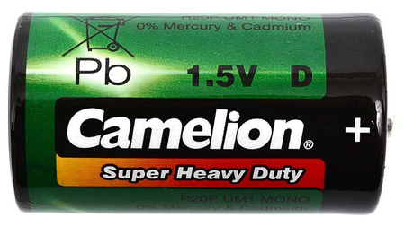 Батарейка солевая Camelion Super Heavy Duty, D, R20P UM1 Mono, 1.5V Батарейка солевая Camelion Super Heavy Duty, D, R20P UM1 Mono, 1.5V
